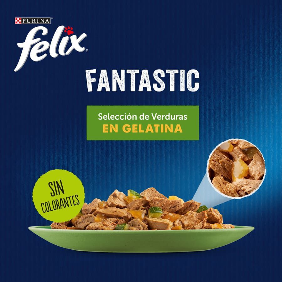 Felix Fantastic Selección de Verduras sobres en gelatina para gatos thumbnail