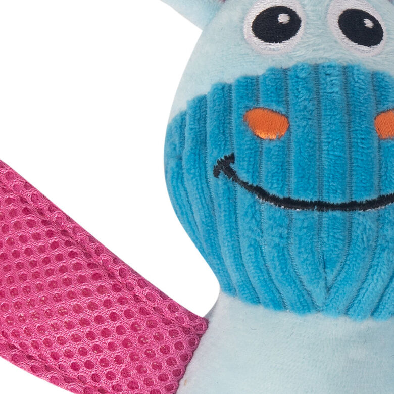 Tootoy! Chew Fetch It Hippo Azul y Rosa Peluche para perros thumbnail