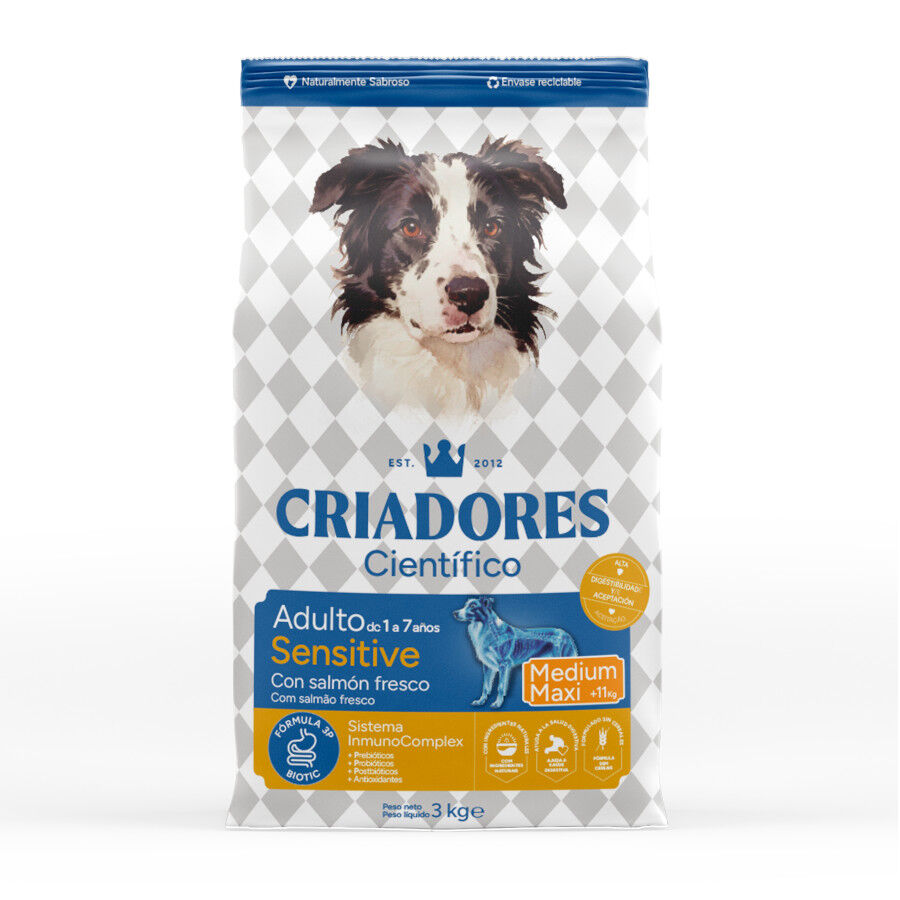 Criadores Científico Sensitive Adulto Medium-Maxi Pienso Salmón para perros