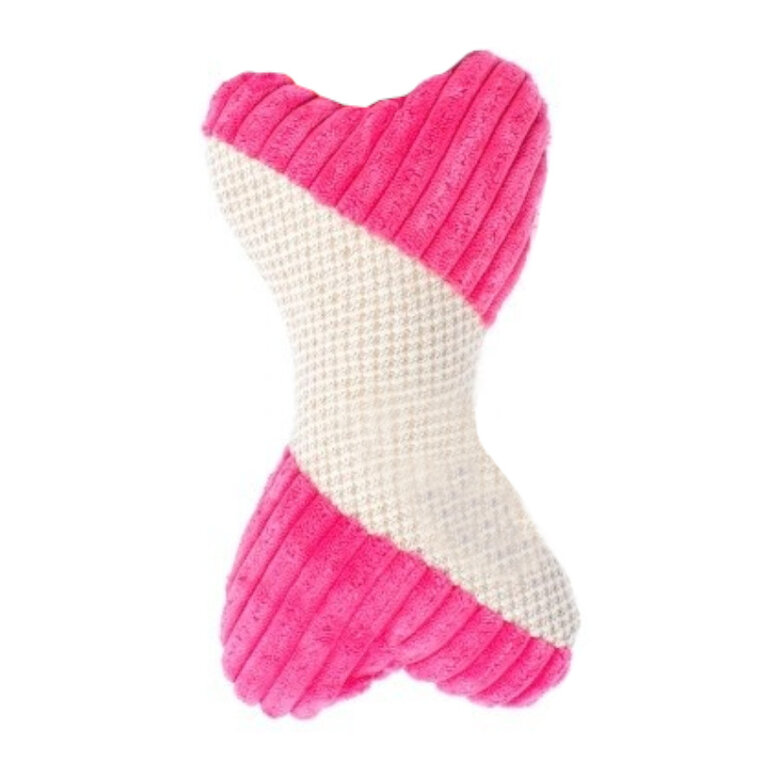Play&Bite Premium Hueso rosa de peluche para perros, , large image number null
