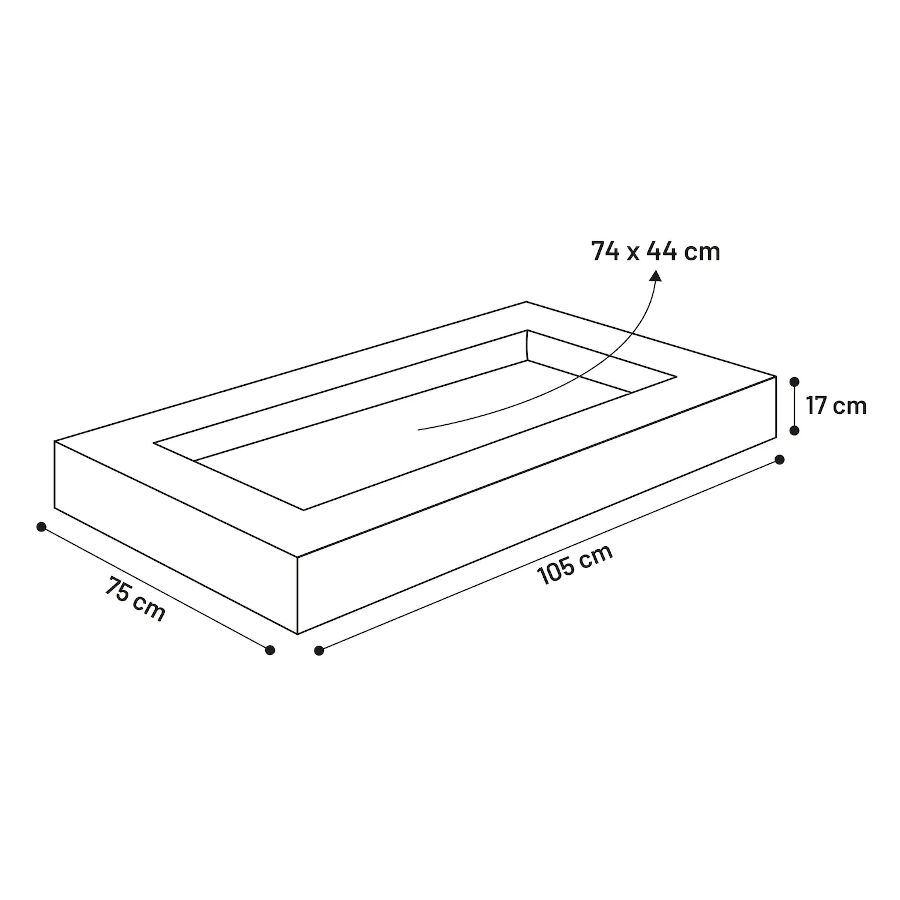 Flamingo Carlota Rectángulo Gris con Cremallera Cama para perros thumbnail