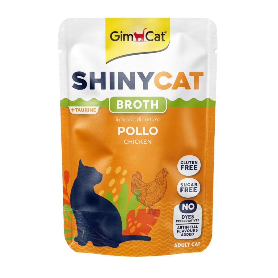 70 g GimCat Shiny Caldo de pollo para gatos, , large Imagen numero 1