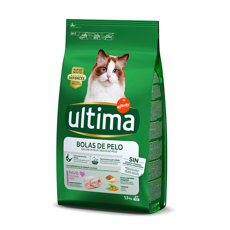 Affinity Ultima Adult Hairball Control Pavo y Arroz pienso para gatos , , large image number null