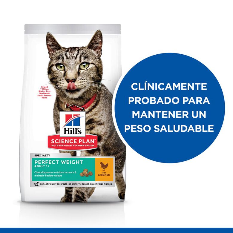 Hill&#039;s Science Plan Perfect Weight Adult pollo pienso para gatos thumbnail