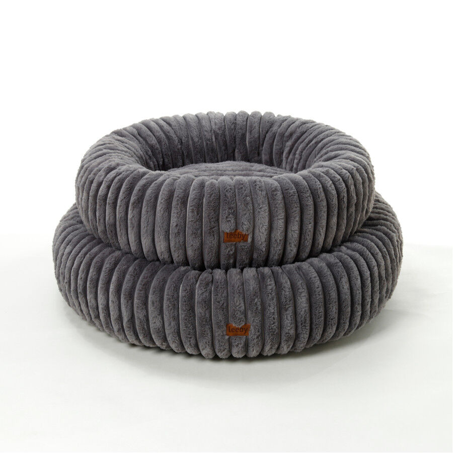Leeby Sof&aacute; Donut Corduroy Gris para perros, , large Imagen numero 3