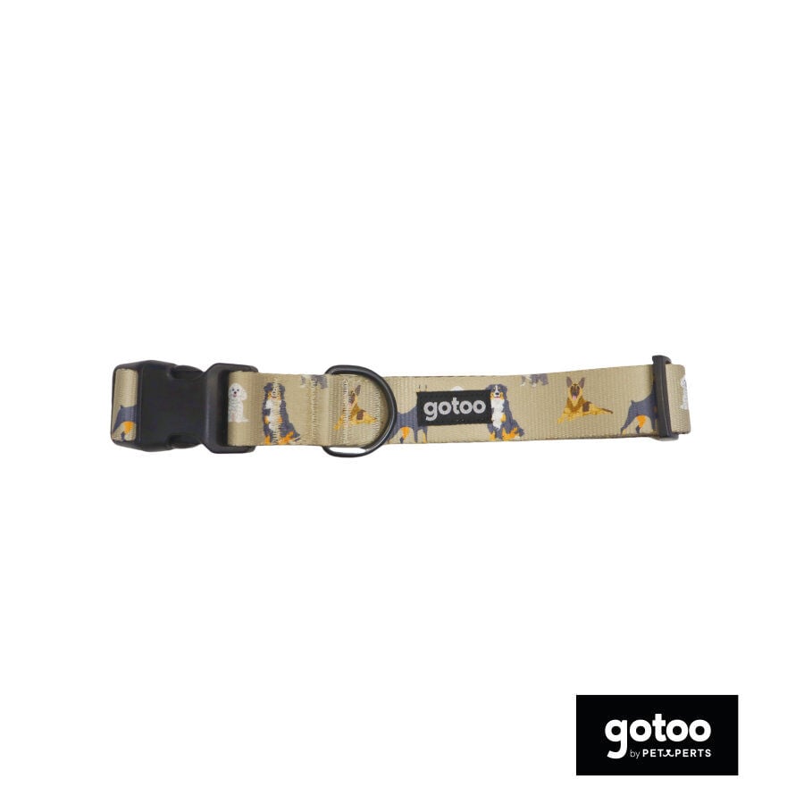 Gotoo Collar estampado marr&oacute;n para perros, , large Imagen numero 2