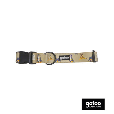 Gotoo Collar estampado marrón para perros