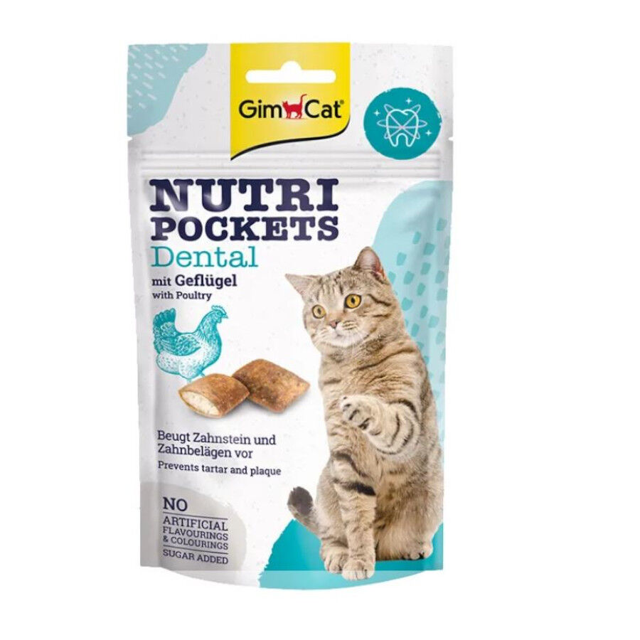 60 g GimCat Bocaditos Nutri Pockets Ave para gatos, , large Imagen numero 1