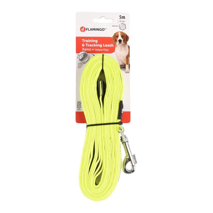 Flamingo Xeno Correa Amarilla de Entrenamiento y Rastreo para perros thumbnail