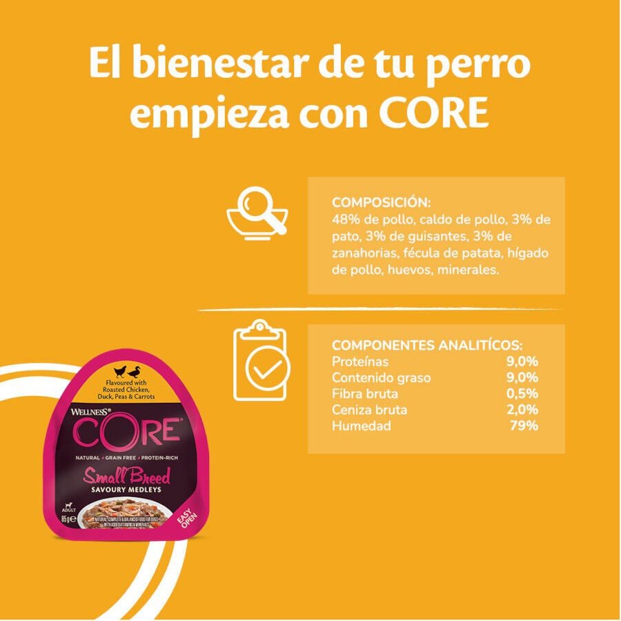 85 g Wellness Core Small Breed Grain Free Pollo y Pato tarrina para perros, , large Imagen numero 4