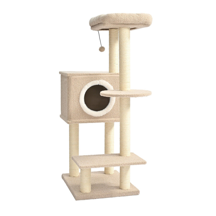 Leeby Boucle Collection árbol rascador con cama nido y juguete para gatos