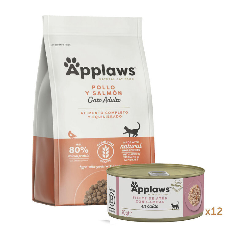 7.5 kg + 12 latas x 70 g Pack comida gato grain free Applaws,  Imagen numero 1 7.5 kg + 12 latas x 70 g Pack comida gato grain free Applaws, , large Imagen numero 1