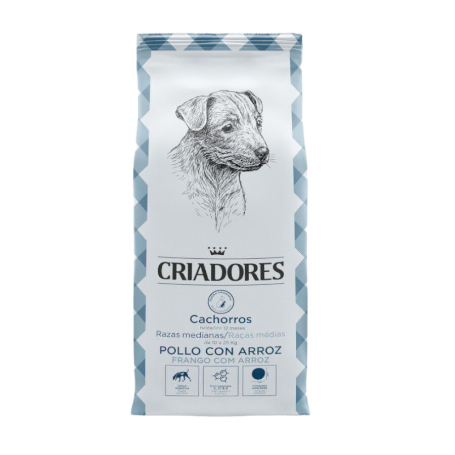Criadores Pollo y Arroz pienso para cachorros de razas medianas thumbnail