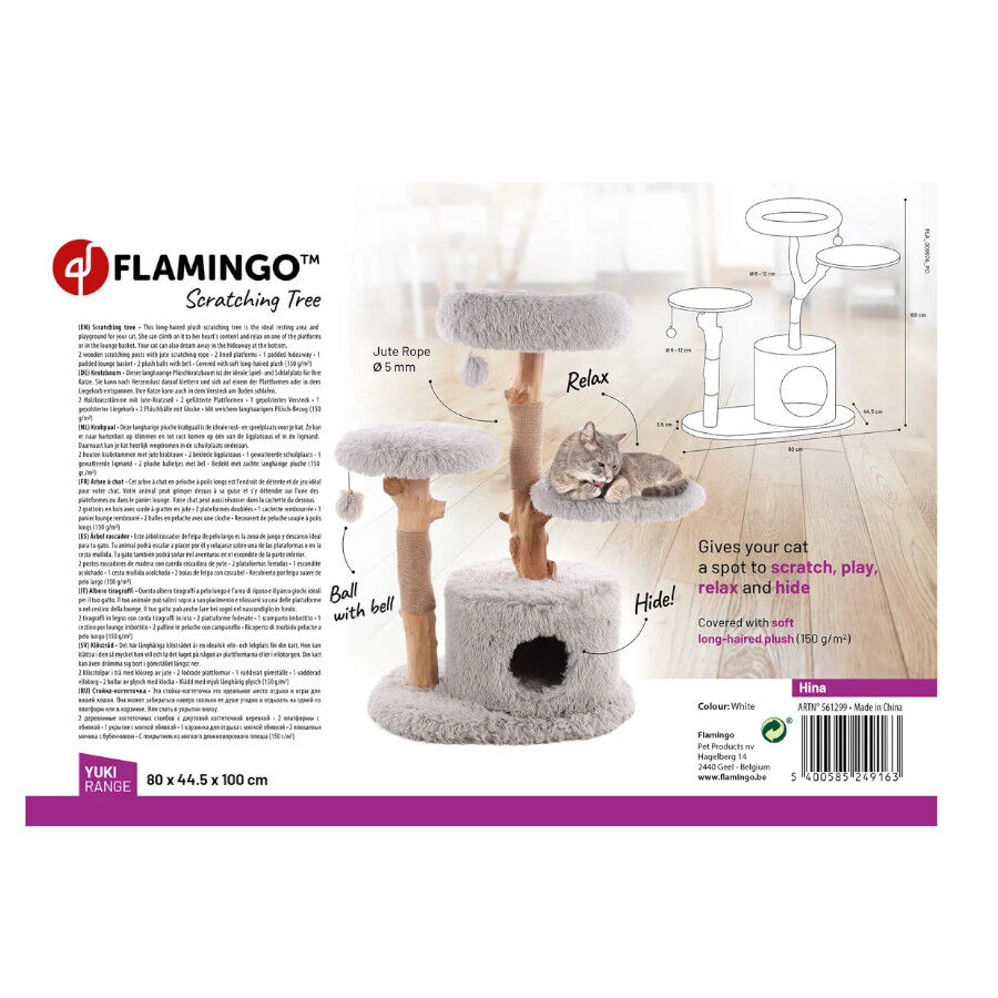Flamingo Hina Árbol Rascador con 3 pisos para gatos thumbnail