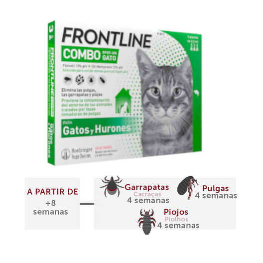 Frontline Combo Pipetas Antiparasitarias para gatos y hurones, , large image number null