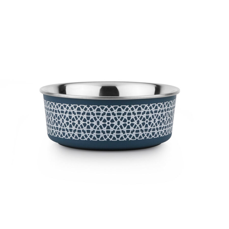 TK-Pet Inox Geo Comedero Azul para perros, , large Imagen numero 1