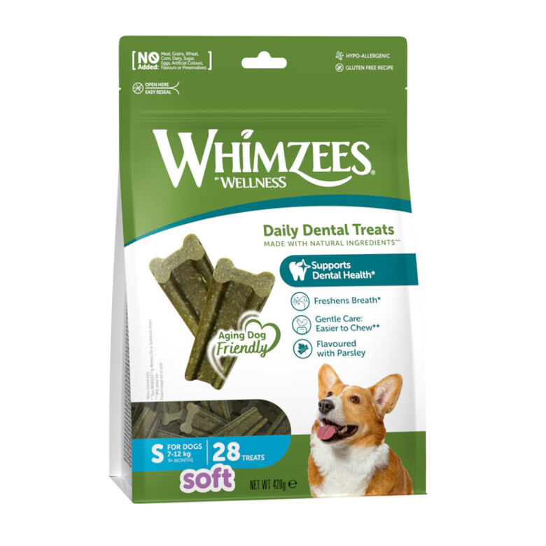 Whimzees Snacks Dentales Soft Value Bags S para perros