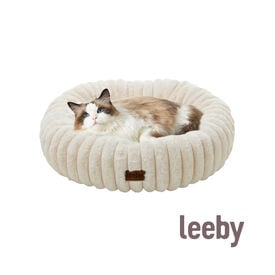 Leeby Sof&aacute; Donut Corduroy Crema para gatos