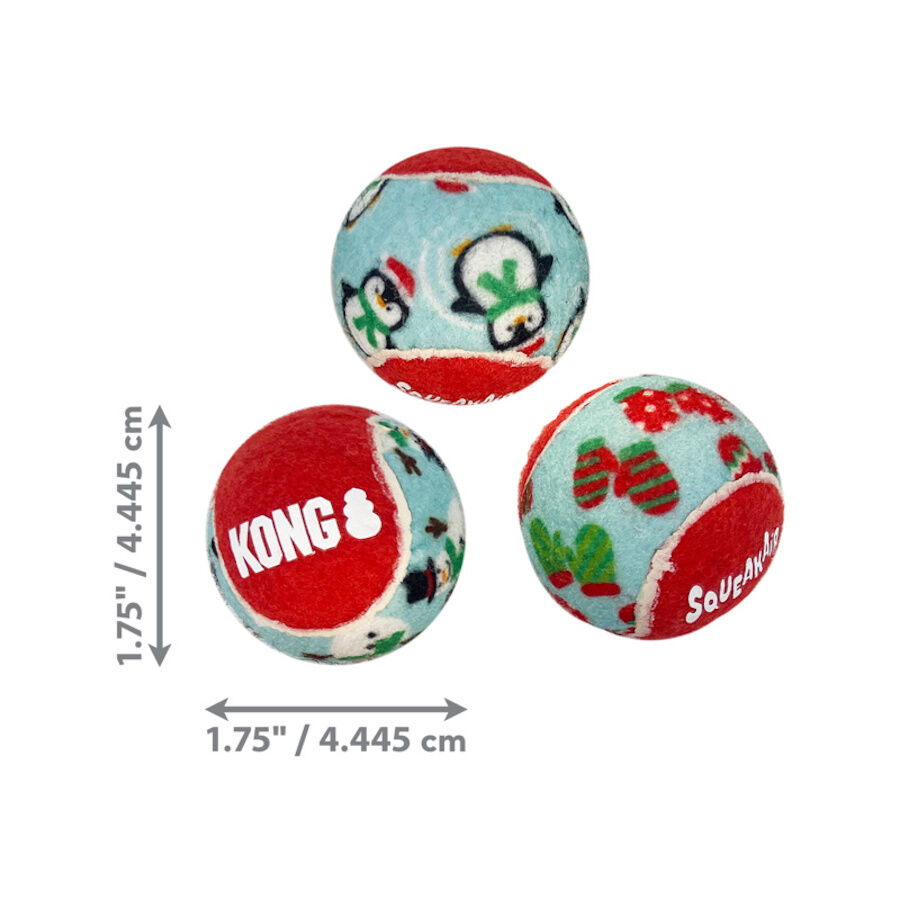 Kong Holiday Squeakair Pelota de tenis para perros &ndash; pack 6, , large Imagen numero 1