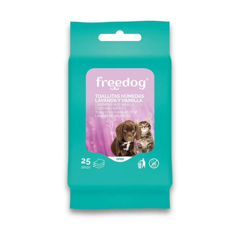 Freedog Toallitas Húmedas con Lavanda y Vainilla para perros y gatos,  Imagen numero 1 Freedog Toallitas Húmedas con Lavanda y Vainilla para perros y gatos, , large Imagen numero 1