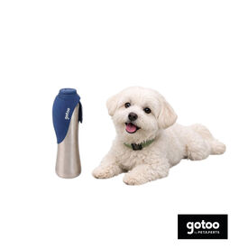 Gotoo Botella Bebedero Port&aacute;til de Acero Inoxidable Azul para perros