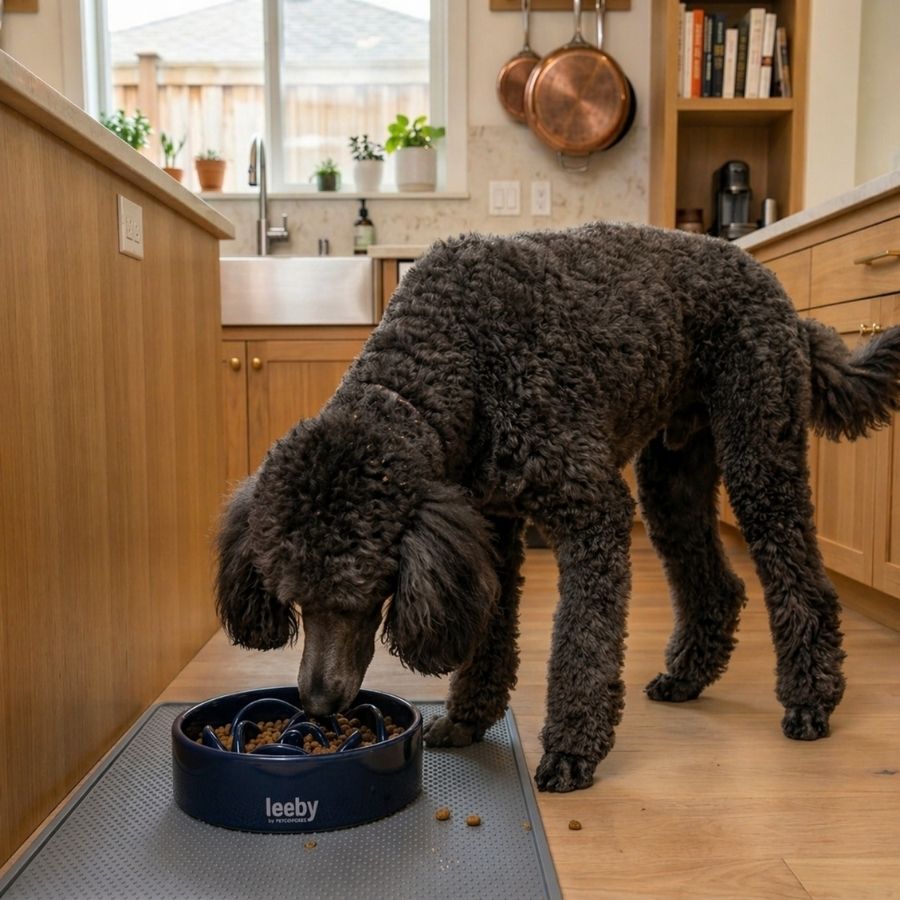 Leeby Comedero Antivoracidad de Cer&aacute;mica Azul para perros, , large Imagen numero 1