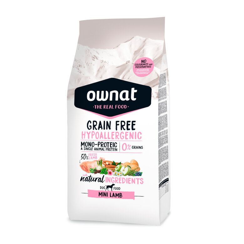3 kg Ownat Grain Free Hipoalergénico Mini Cordero pienso para perros,  Imagen numero 1 3 kg Ownat Grain Free Hipoalergénico Mini Cordero pienso para perros, , large Imagen numero 1