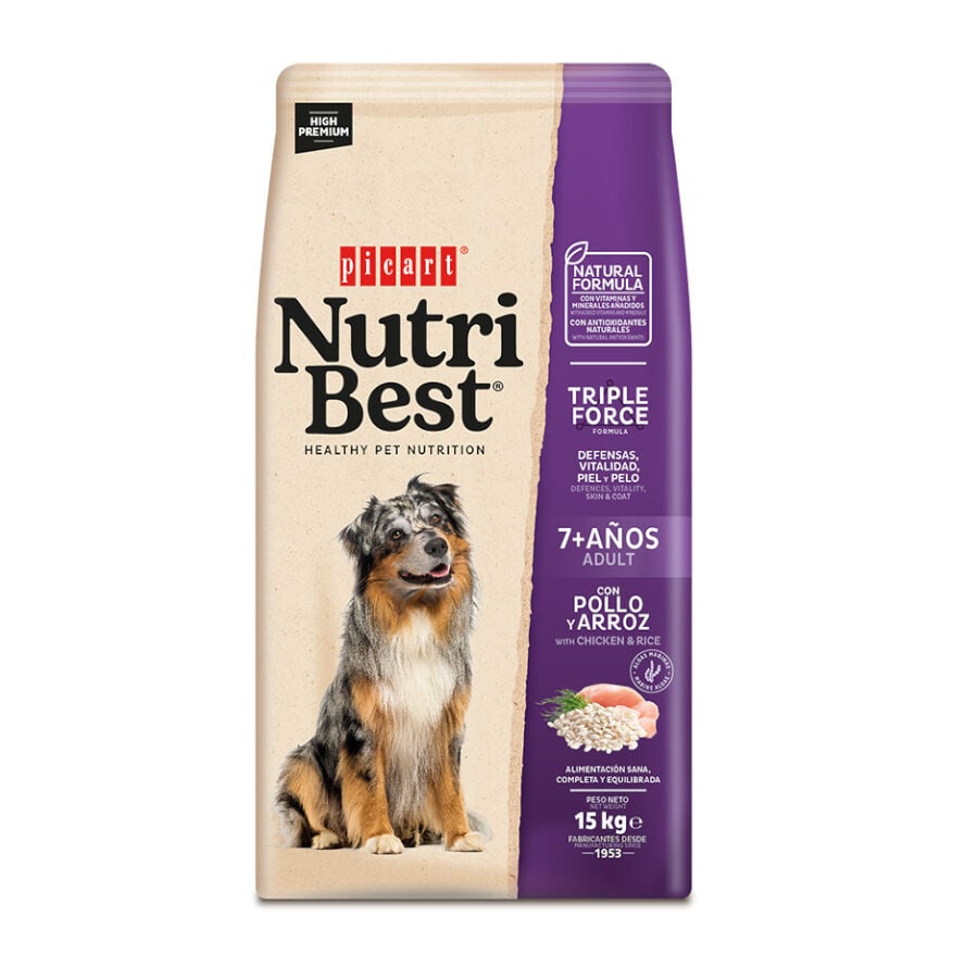 Nutribest Adult 7+ Pollo y Arroz pienso para perros