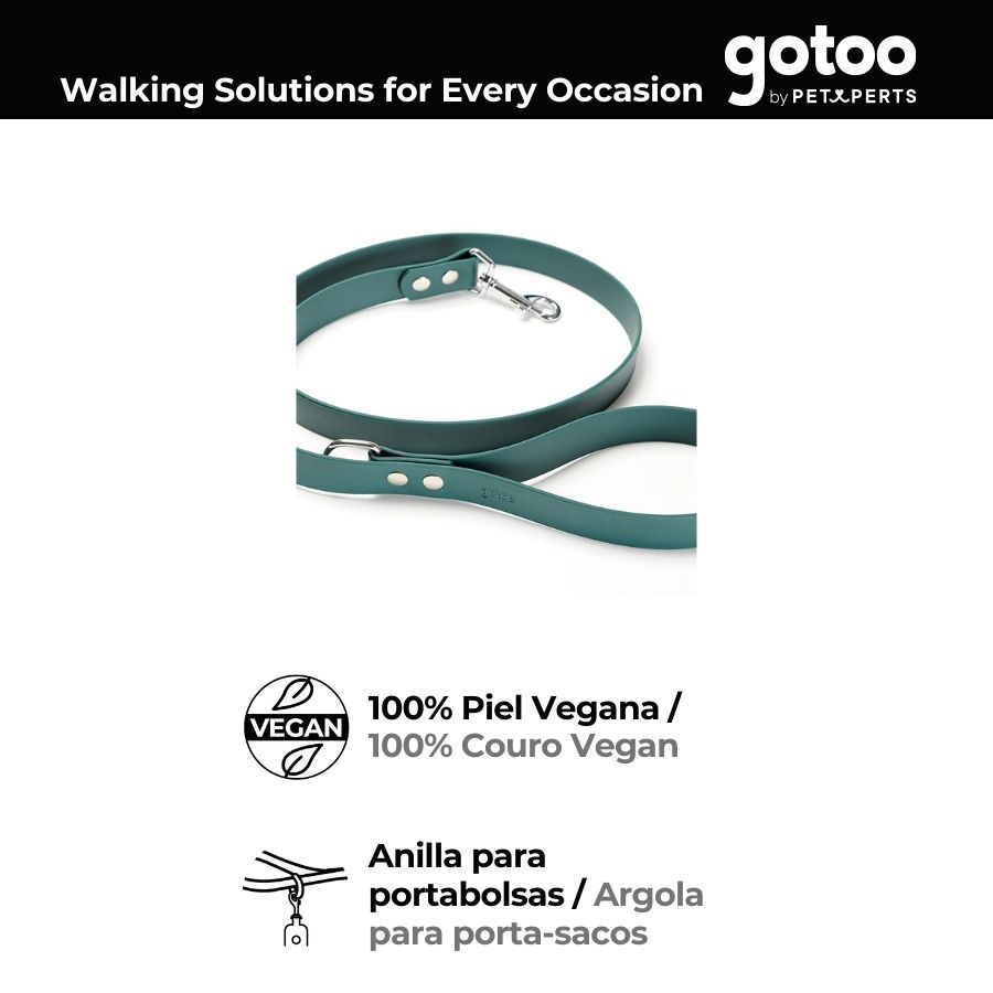 Gotoo Correa Biothane verde para perros, , large Imagen numero 3