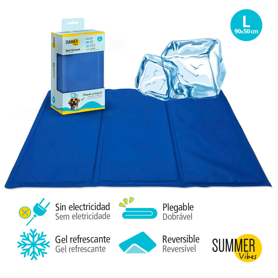 Summer Vibes Manta Refrescante Azul para perros thumbnail