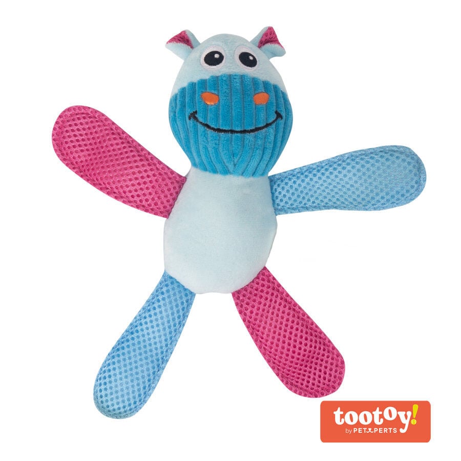 Tootoy! Chew Fetch It Hippo Azul y Rosa Peluche para perros, , large Imagen numero 1