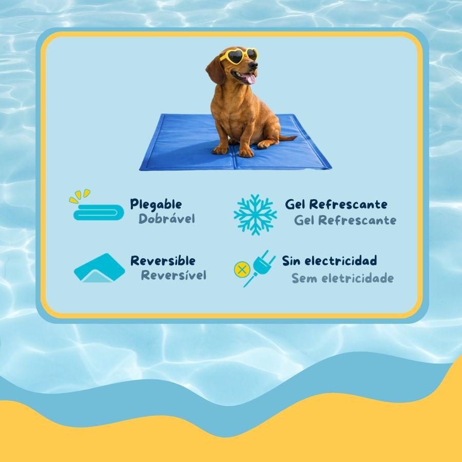 Summer Vibes Manta Refrescante Azul para perros, , large Imagen numero 3