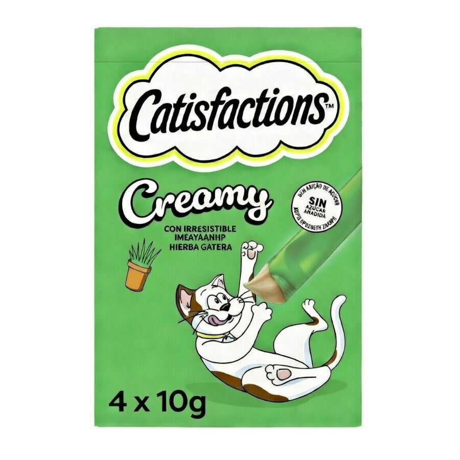 4 sobres x 10 g Catisfactions Creamy Catnip Snack cremoso para gatos, , large Imagen numero 1