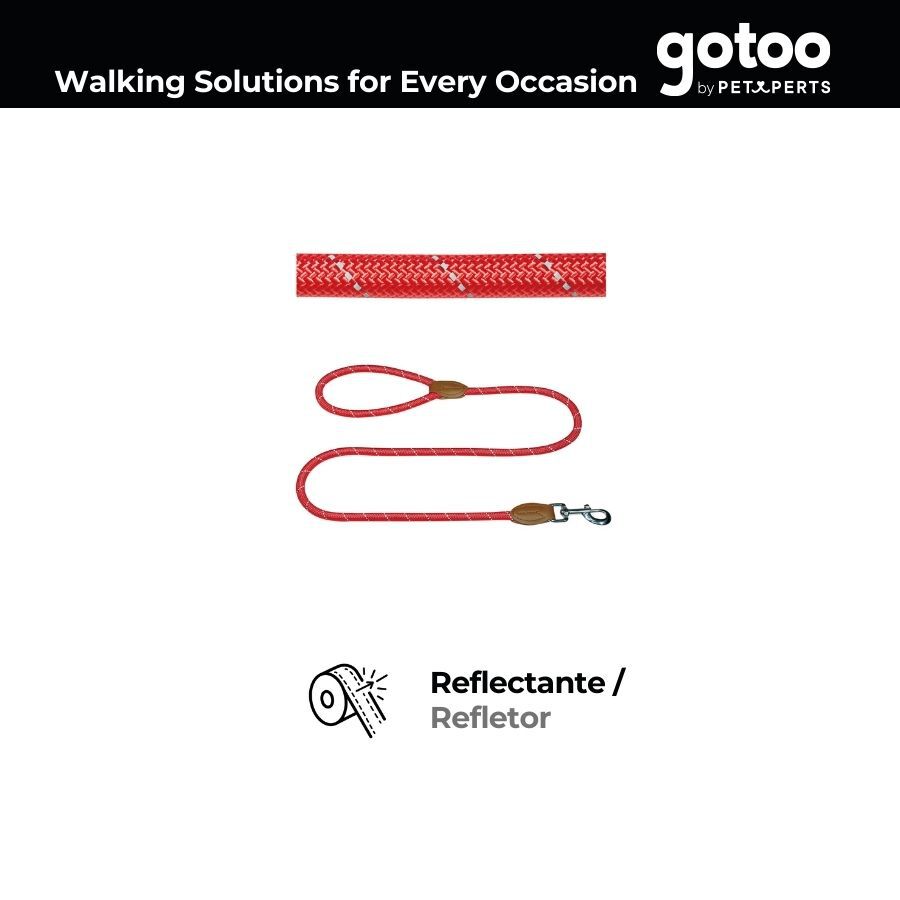 Gotoo Correa de cuerda reflectante roja para perros, , large Imagen numero 3