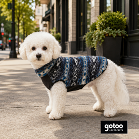Gotoo Jersey Sherpa Estampado Retro para perros