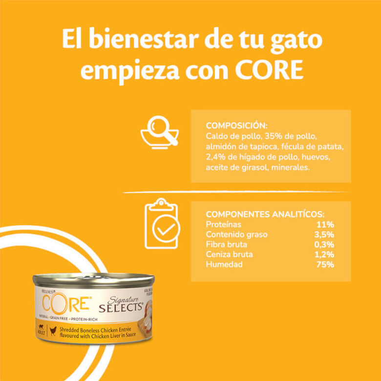 Wellness Core Shredded Pollo lata para gatos thumbnail