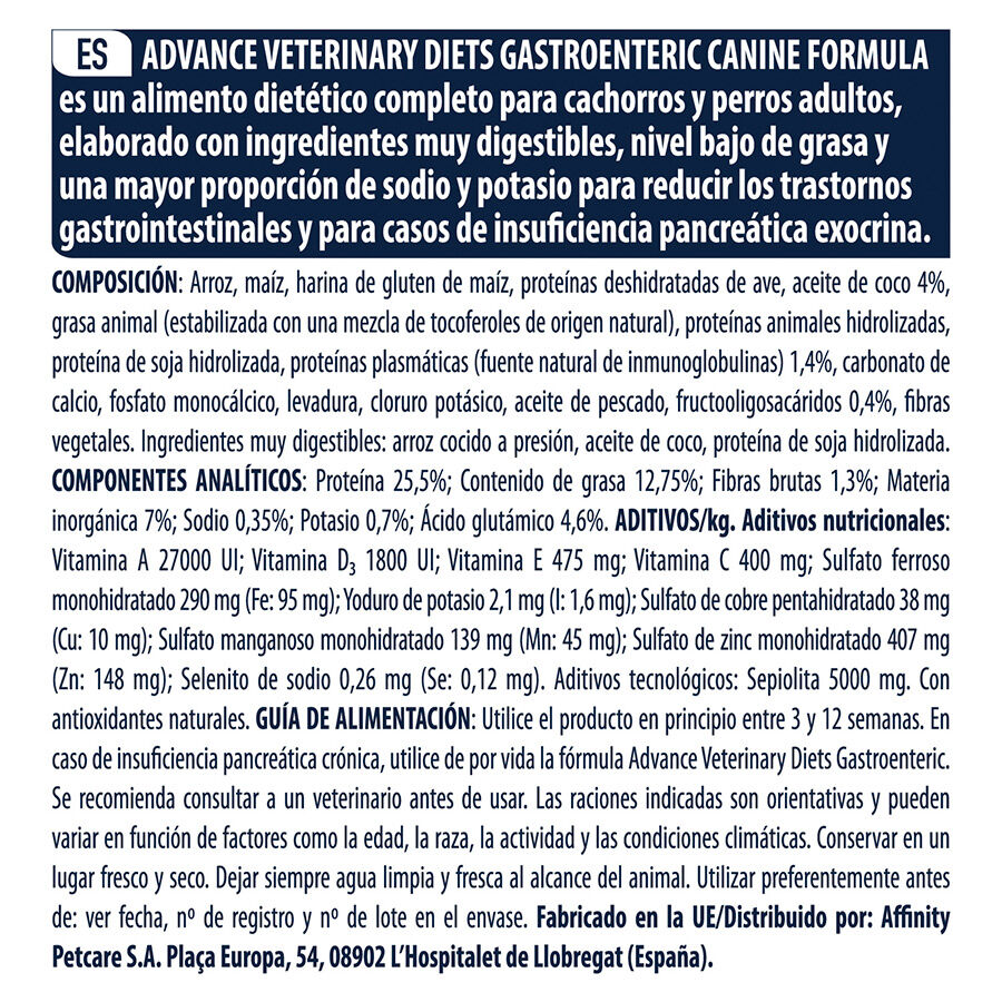 Advance gastroenteric low fat top