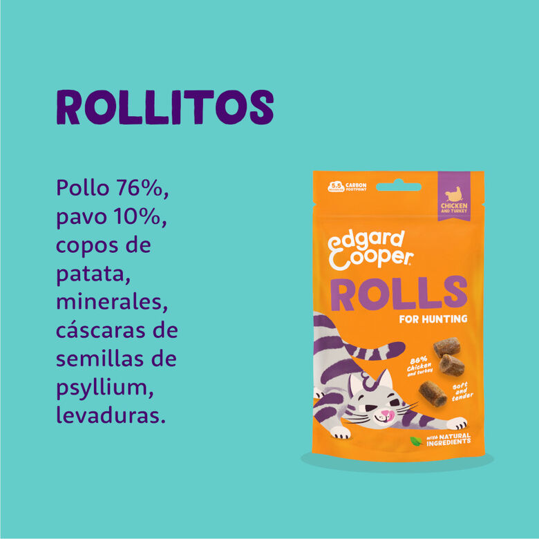 Edgard &amp; Cooper Rollitos Pollo y Pavo para gatos thumbnail
