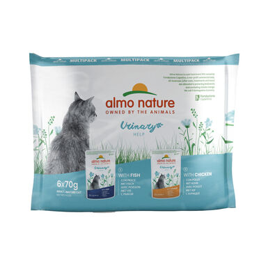 Almo Nature Urinary Help Pescado y Pollo sobre para gatos – Multipack 6