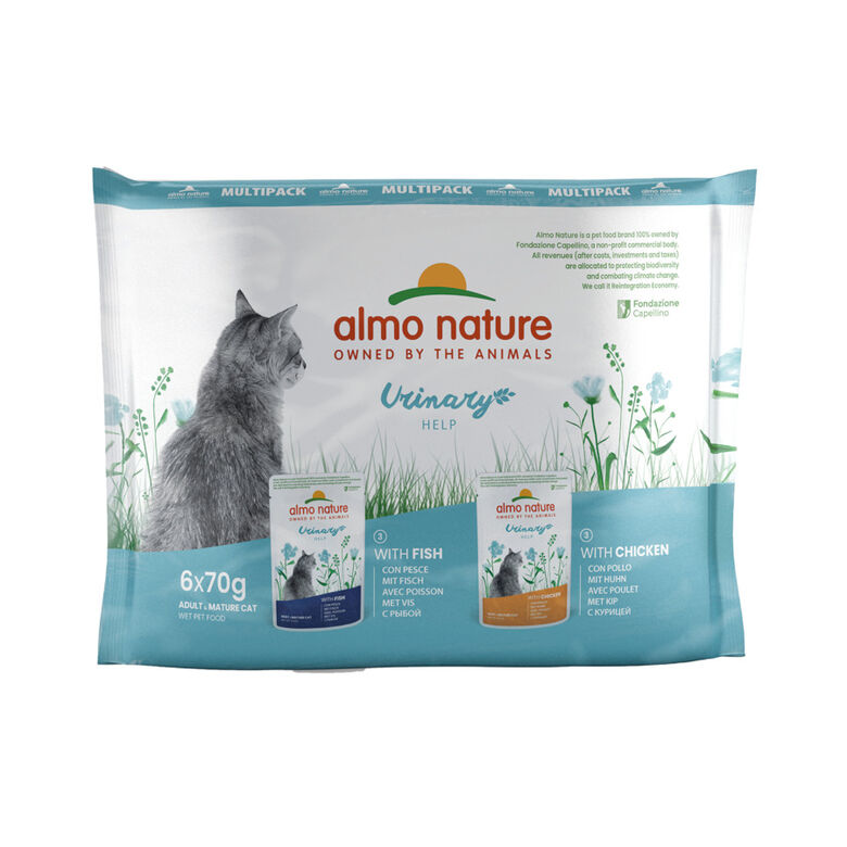 Almo Nature Urinary Help Pescado y Pollo sobre para gatos – Multipack