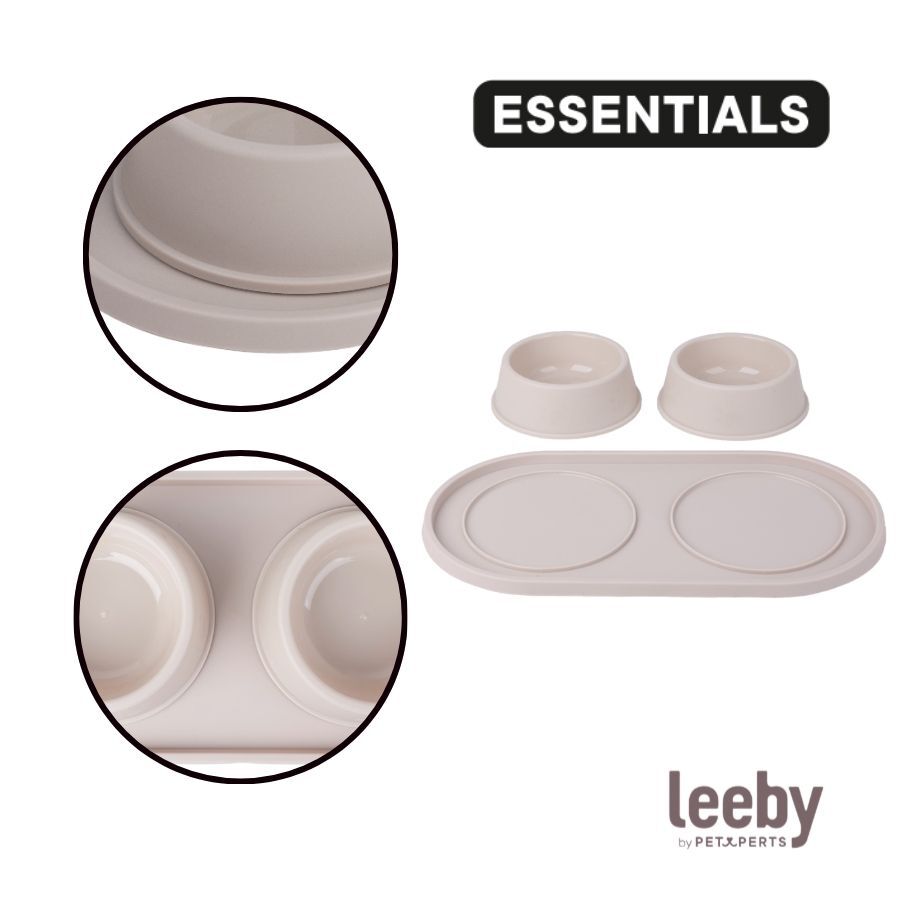 Leeby Comedero Doble de Pl&aacute;stico para perros y gatos, , large Imagen numero 3
