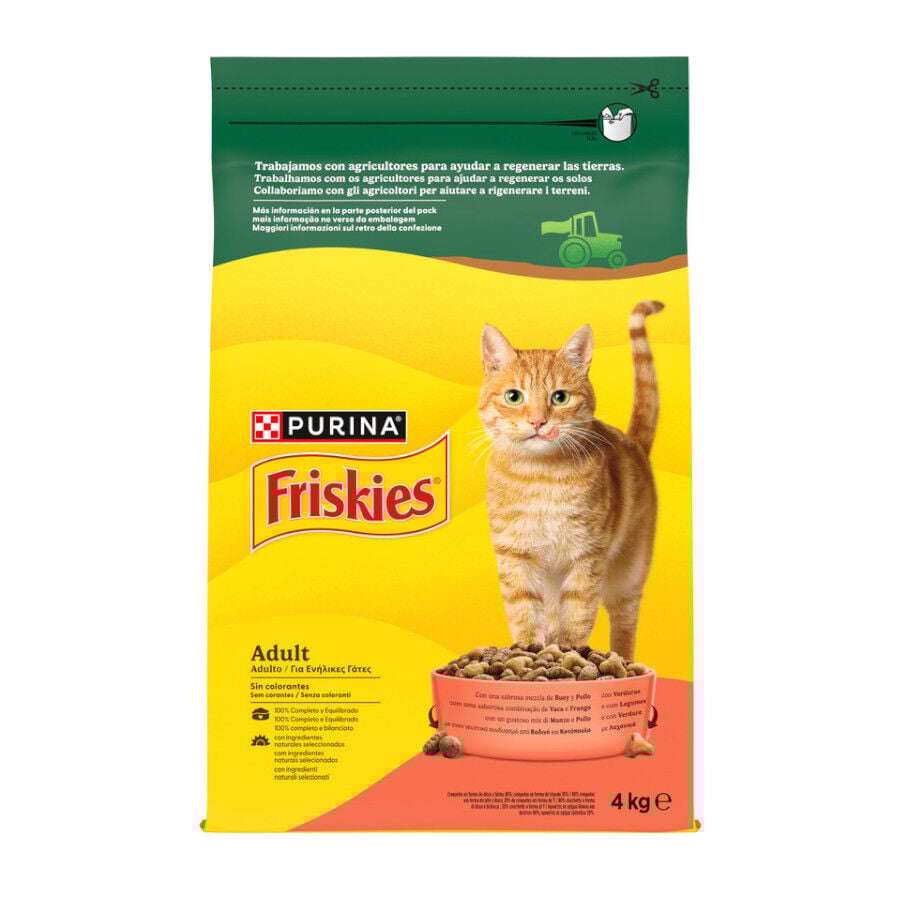 4 kg Friskies Adult Buey con Pollo y Verduras pienso para gatos, , large Imagen numero 1