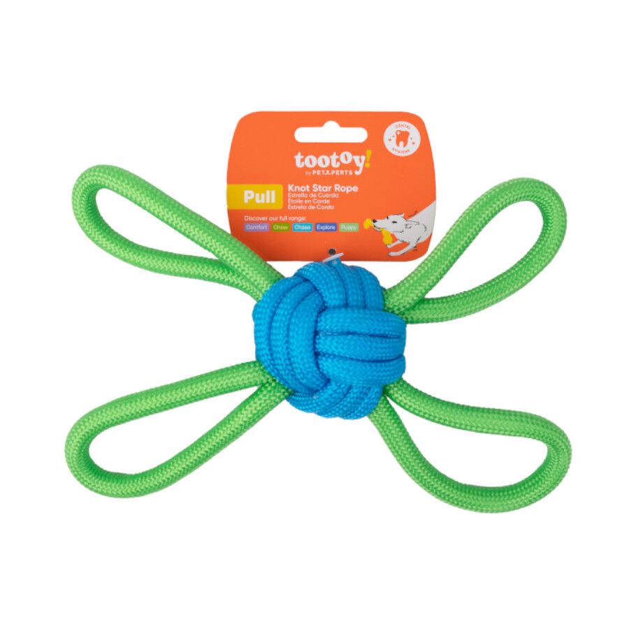 Tootoy! Mordedor de Cuerda M&uacute;ltiple con Pelota Verde y Azul para perros, , large Imagen numero 7