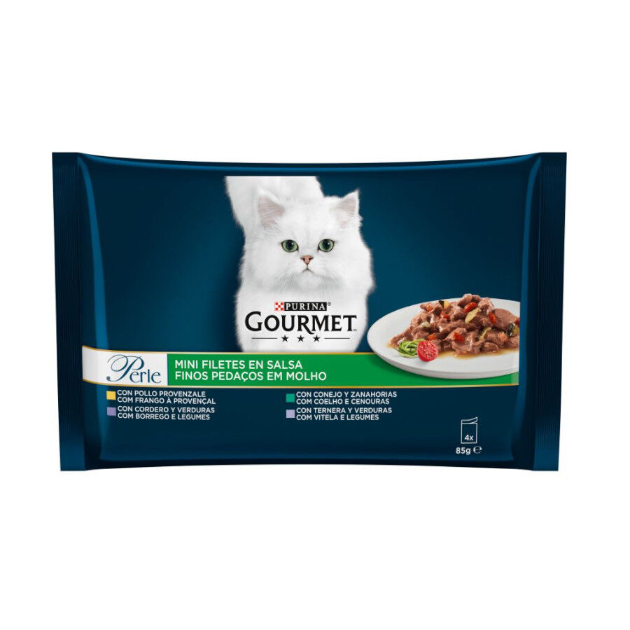 4 sobres x 85 g Gourmet Perle Filetes de Carne con Verduras en salsa sobre para gatos, , large Imagen numero 2