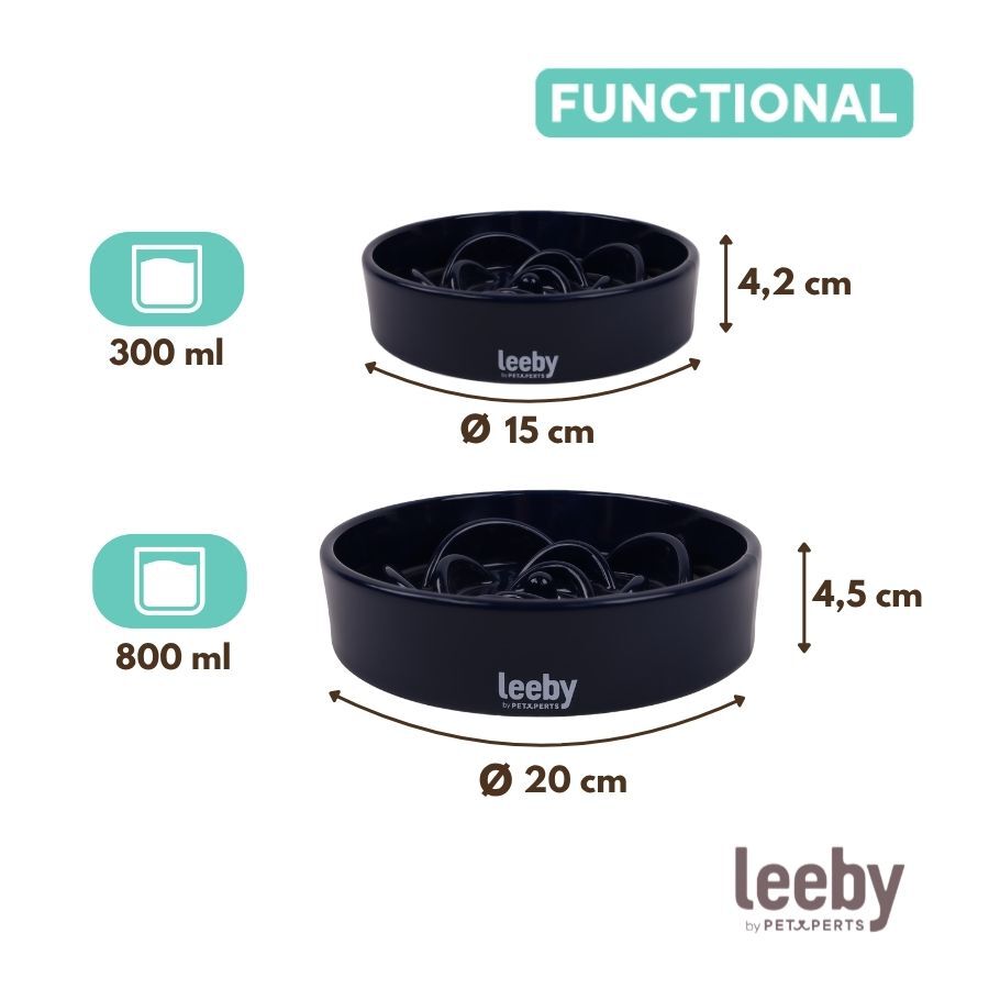 Leeby Comedero Antivoracidad de Cer&aacute;mica Azul para perros, , large Imagen numero 4