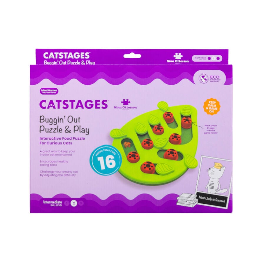 Catstages Nina Ottosson Puzzle &amp; Play Buggin’ Out Juguete de Inteligencia para gatos thumbnail