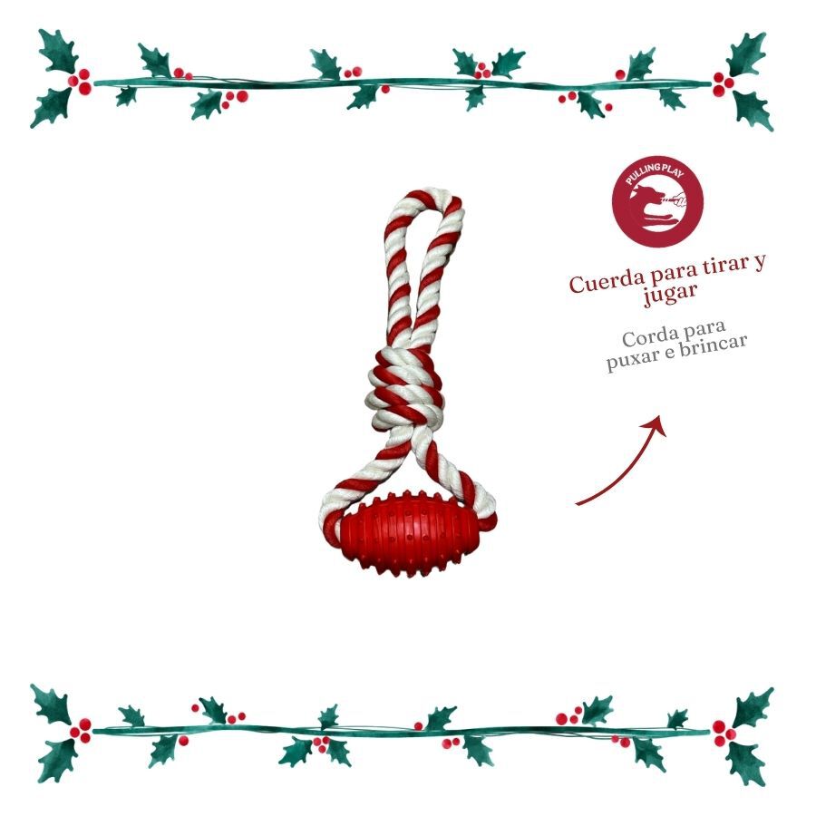 Wonder Christmas Hueso con Cuerda Juguete para perros, , large Imagen numero 4