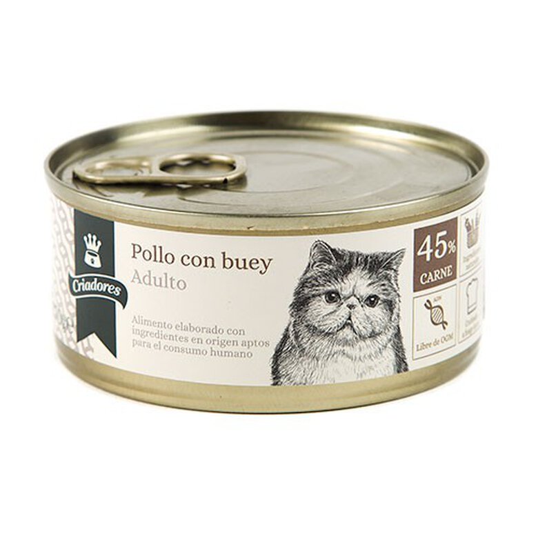 Criadores Adulto Pollo y Buey lata para gatos, , large image number null