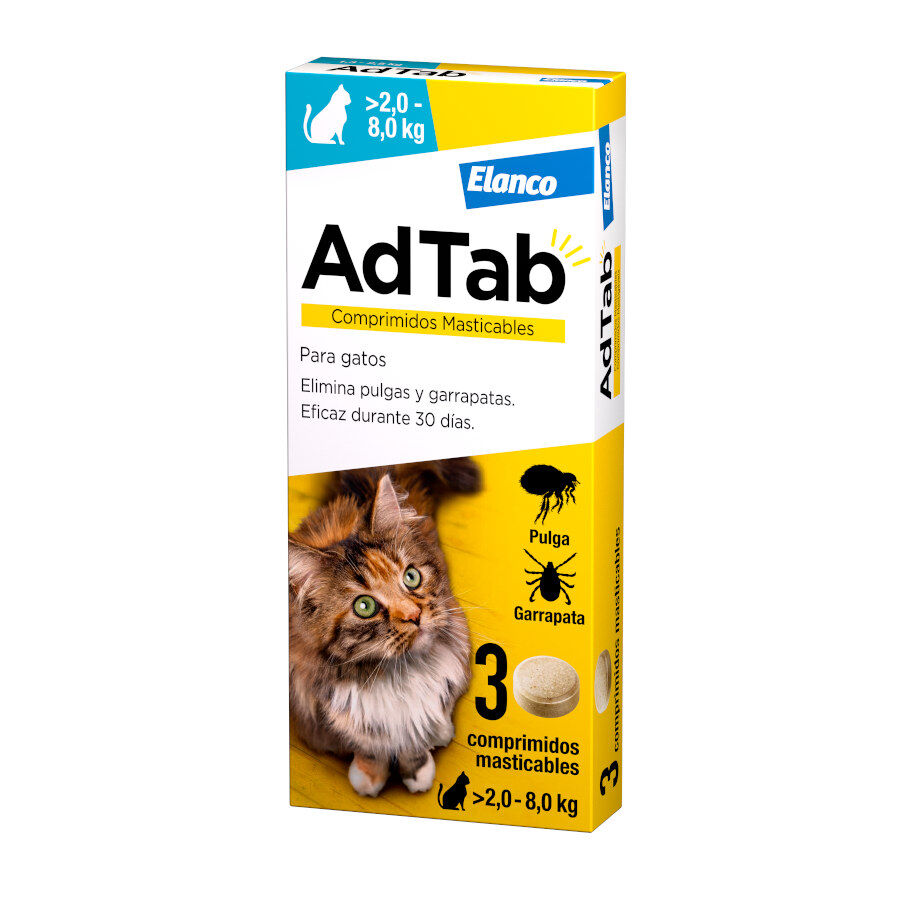 AdTab Comprimidos Masticables Antiparasitarios para gatos, , large Imagen numero 1