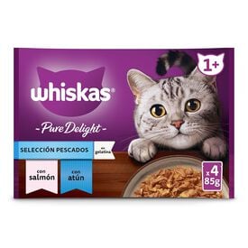 Whiskas Pure Delight Selección Pescados Gelatina en Bolsita para gatos